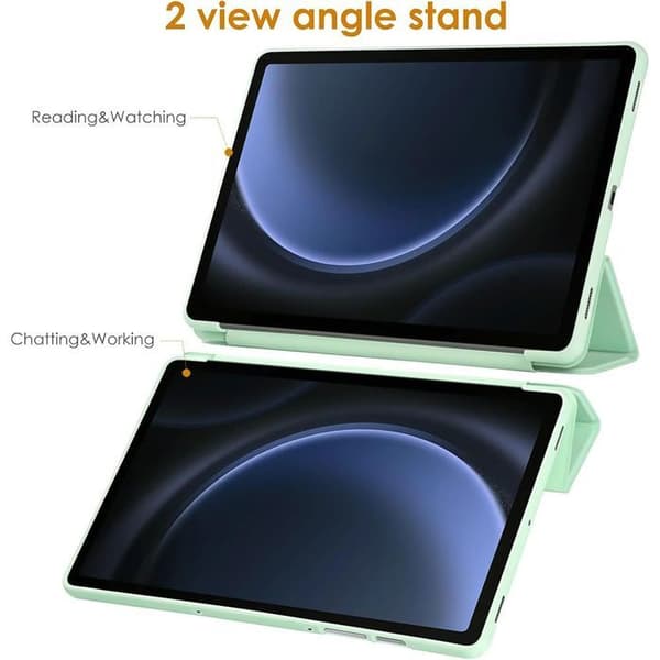 Coque + Härdat Glas - E.F.Connection - för Samsung Galaxy Tab S10+/S9 Plus - Repellande - Grön Grön
