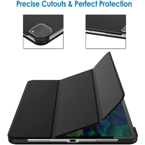 Coque Tablet - E.F.CONNECTION - til iPad Pro 12.9 - PU Læder - Sort - Multi-vinklet Støtte Svart