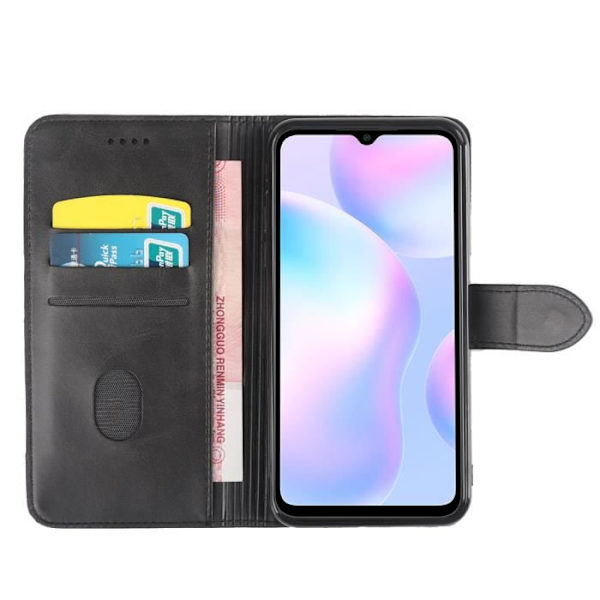 Fodral - Xiaomi - Redmi 9A - PU - Läder - Plånbok Svart Svart