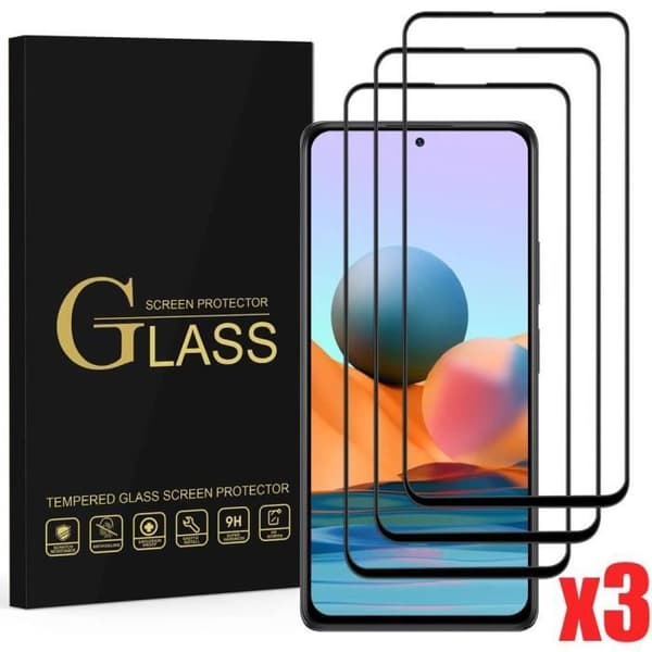 Skyddsglas - E.F.CONNECTION - Redmi Note 10 5G - Härdat glas - 9H - Repbeständig Svart