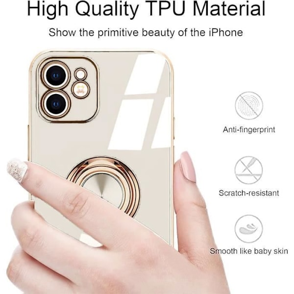 Skyddsskal - E.F.CONNECTION - iPhone 12 Pro - Mjuk - Vit - Rep-resistant Vit