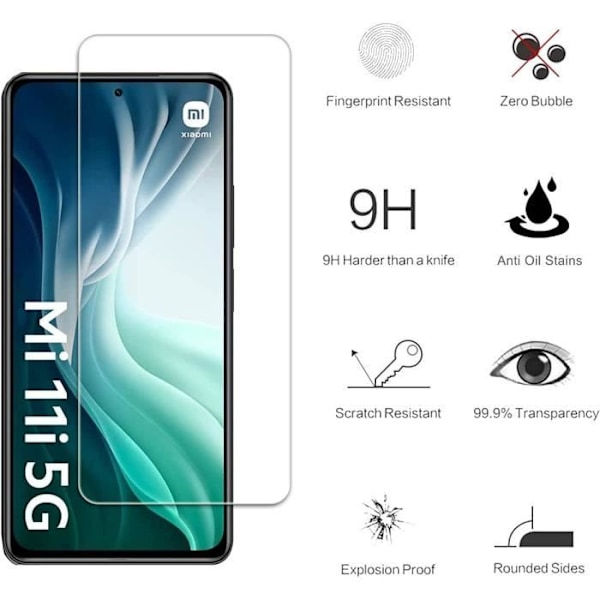 3-pack härdat glas för Xiaomi Mi 11i skärmskydd 9H Stötsäker Transparent