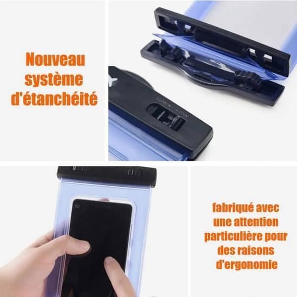 Lot om 2 Vattentäta Fickor för Redmi Note 14 Pro Plus - Note 13 Pro - Note 12 - Note 11/11S - Vattentät Fickpåse Svart