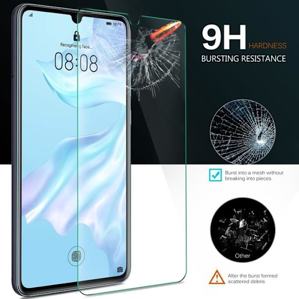 Skærmbeskyttelse - KuGi - Huawei P30 - Tempereret glas - Antibakteriel - Anti-refleks
