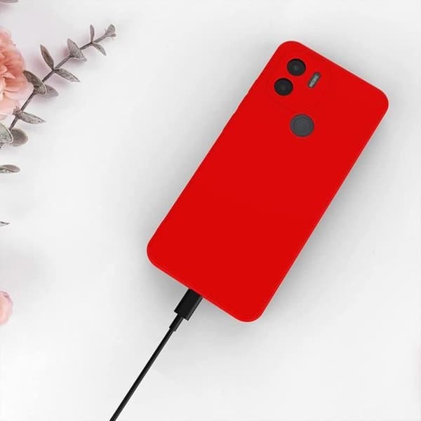 Skyddsskal - E.F.CONNECTION - För Xiaomi Redmi A1+/A2+ - Silikon - Röd - Förstärkt skydd Röd