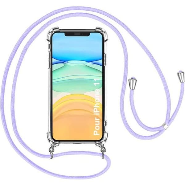 Skyddsskal - E.F.CONNECTION - för iPhone 11 - Flexibelt - Stötsäkert - Lila Transparent-lila