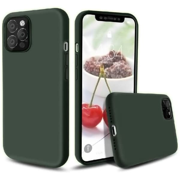 Silikonskal - E.F.CONNECTION - för iPhone 12 Pro Max - Nattgrön - Stöttålig - Repåterståndig Nattgrönt