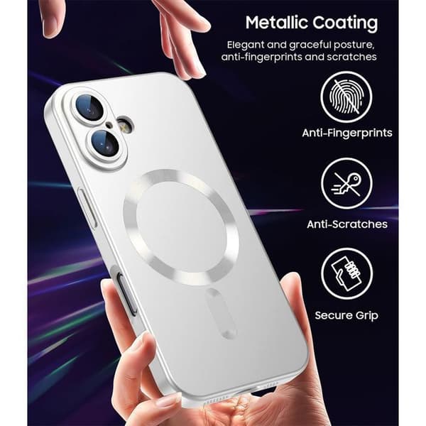 Mobilskal - E.F.Connection - för iPhone Air - Silikon med Magnetring - Silver Silver