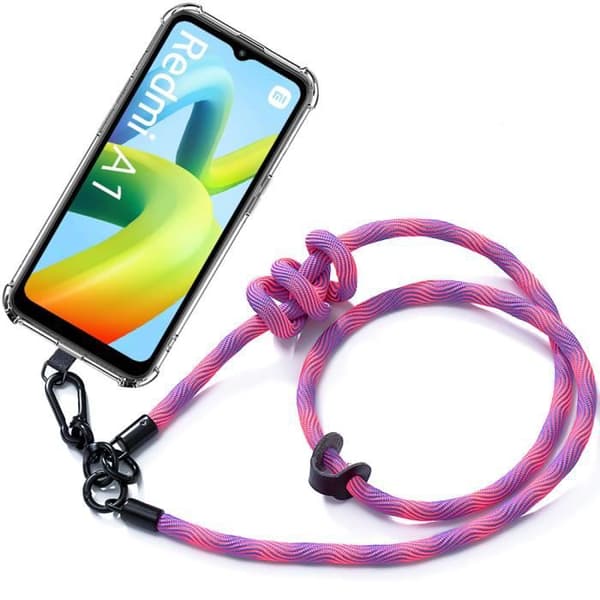Coque - E.F.CONNECTION - För Xiaomi Redmi A1 - Förstärkta Sidor - Repellerande - Rosa Snöre Rosa