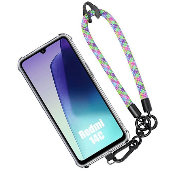 Coque för Xiaomi Redmi 14C, Stötsäker med Avtagbart Armband - E.F.Connection Transparent