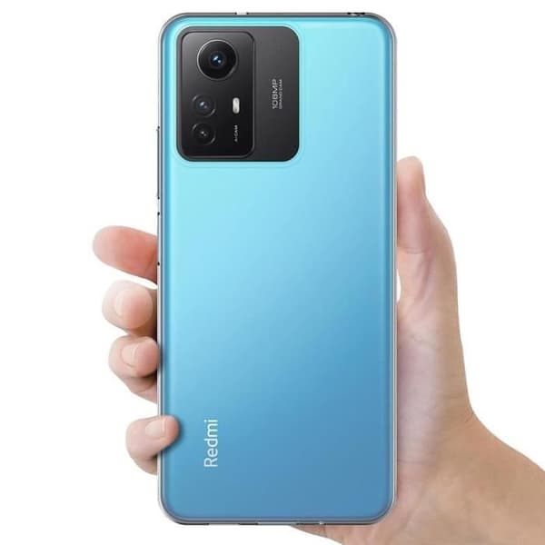 Silicone Case - E.F.CONNECTION - För Xiaomi Redmi Note 12S - Transparent Skydd - 2 Härdade Glas - Mjuk Transparent