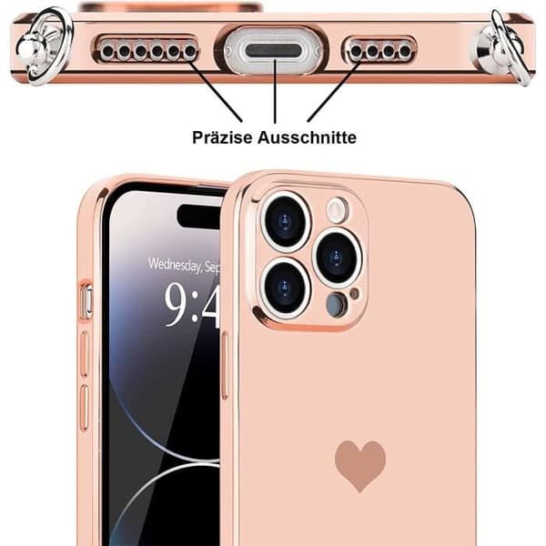 Coque - E.F.CONNECTION - för iPhone 14 Pro Max - Stötsäker - Ultra Slim - Rosa Rosa