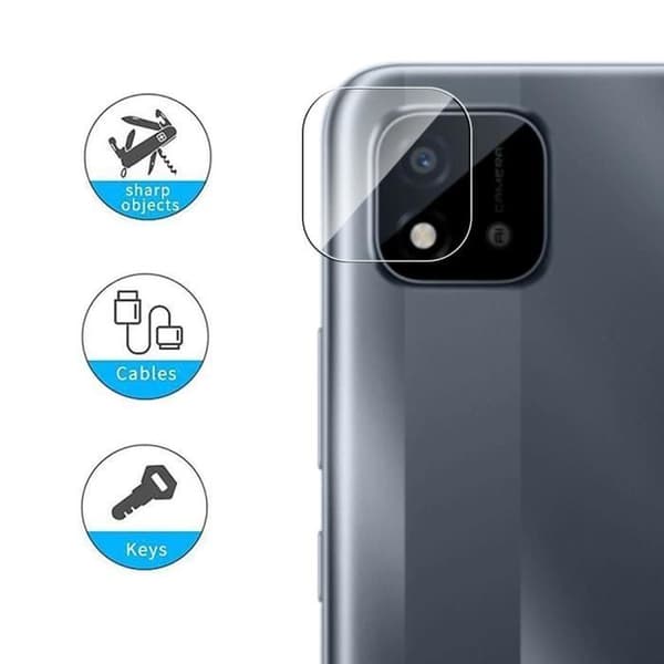 Set med 2 kameraskydd i härdat glas för realme C20 Transparent