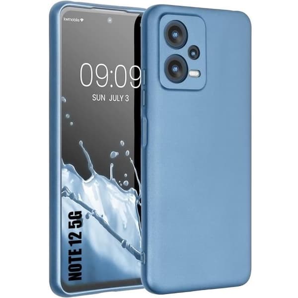 Coque TPU - E.F.CONNECTION - För Xiaomi Redmi Note 12 5G - Flytande Silikon - Matt Blå - Repellerande Blå