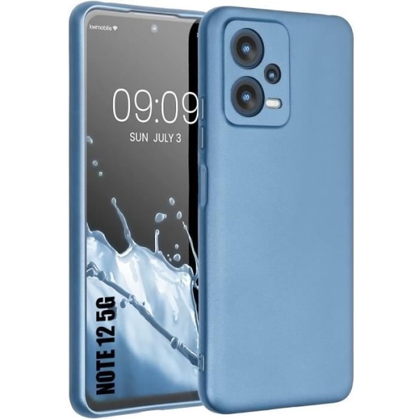 Etui til Xiaomi Redmi Note 12 5G flydende silikonebeskyttelse mat blå anti-ridse