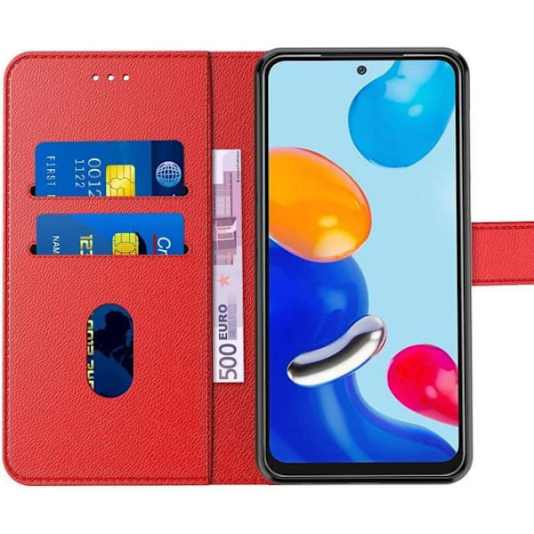Skyddande Skal - E.F.CONNECTION - Redmi Note 11/11S 4G - Lädereffekt - Stötsäker - 360 Grad Röd