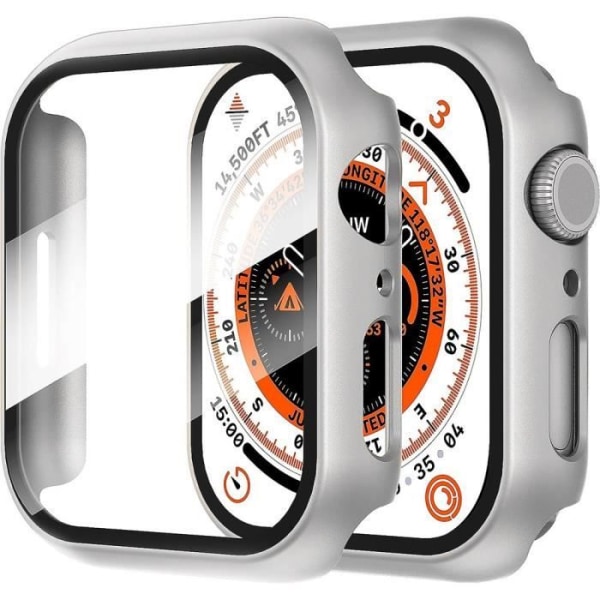 Fodral för Apple Watch Series 9-8-7 45mm - E.F.CONNECTION - Full PC-täckning - Silver Silver