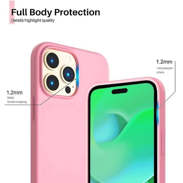 Skyddsskal för iPhone 14 Pro Max - E.F.CONNECTION - Matt Rosa - Mjuk - Stötsäker Rosa
