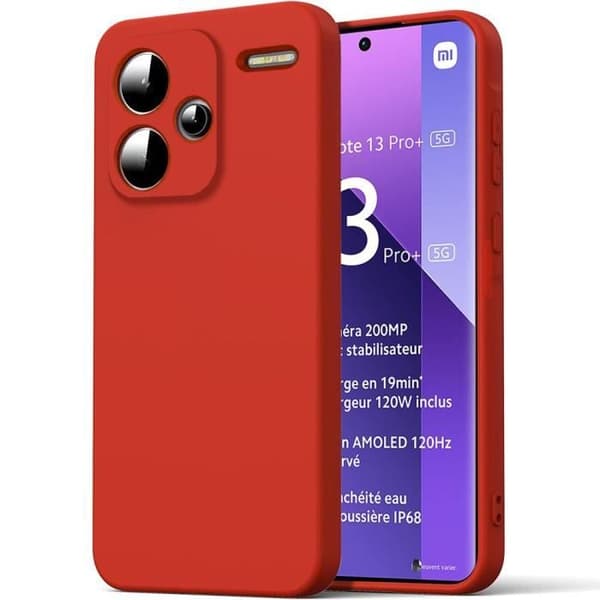 Siliconfodral för Xiaomi Redmi Note 13 Pro+ 5G - Röd - Flexibel - Halkfri Röd