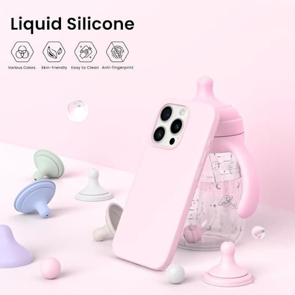 Coque - E.F.CONNECTION - för iPhone 15 Pro Max - Ultra Slim - Antiglida - Flexibel Rosa