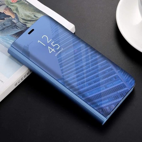 Fodral för Xiaomi Redmi Note 9 Pro (Max), Clear View Flip Cover Fodral Genomskinligt stående spegelställ Stötsäkert PorK9537