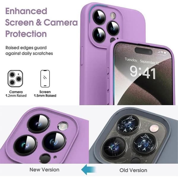Silikonskal - för iPhone 16 Pro Max - Slim Skydd - Stötabsorberande - Rep防 - Lila Lila