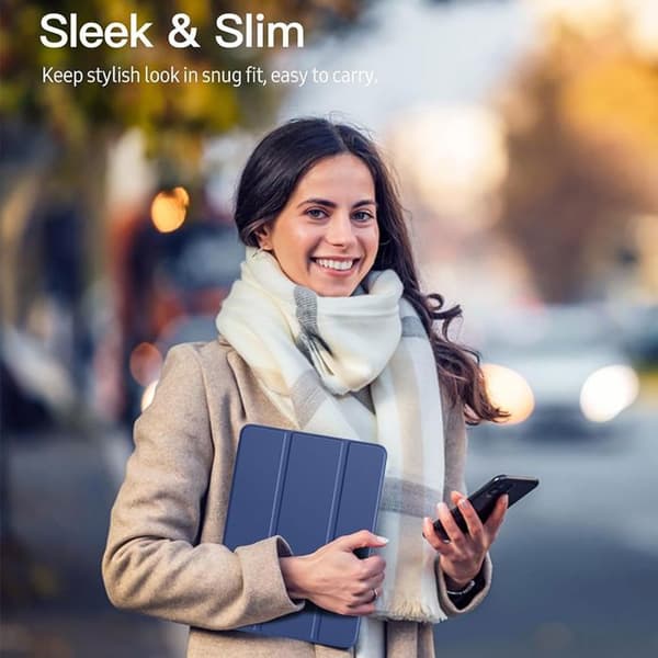 Skyddsskal - E.F.Connection - för iPad Pro 12,9" - Silikon - Stötsäker - Fack för stylus Blå