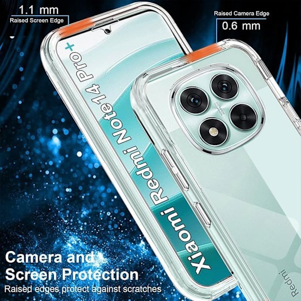 Mobilskal för Xiaomi Redmi Note 14 Pro Plus 5G - Heltäckande Transparent Skydd - E.F.Connection® Transparent