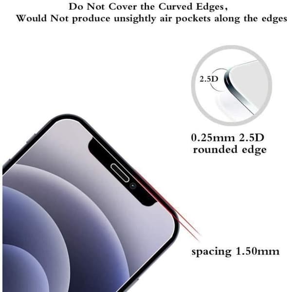 Härdat Glas - för iPhone - 12 Mini - Paket med 4 - Utskärning för Face ID - Snabb Svar