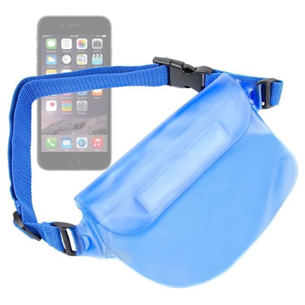 Vandtæt etui - DURAGADGET - iPhone 6/6 Plus - PVC - Justerbar rem - Lynlås Blå