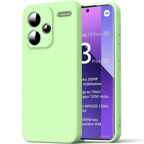 Coque - E.F.CONNECTION - för Xiaomi Redmi Note 13 Pro+ 5G - Silikonvätska - Stötsäker - Grön Grön