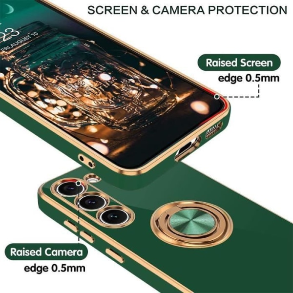 Coque - Xiaomi - Redmi 13C - Hybrid silikon - 360° roterande stöd - Stötsäker - Mörkgrön Midnattsgrönt