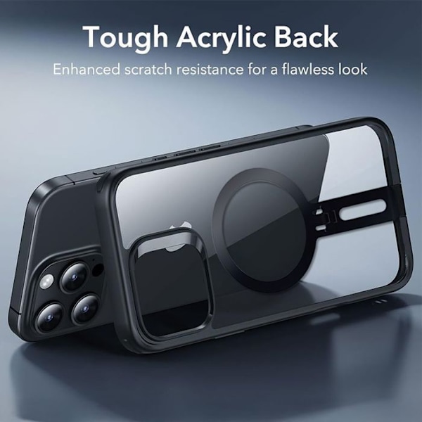 Coque til Xiaomi Redmi Note 13 Pro 5G (ikke til 4G) Hybridbeskyttelse med justerbar magnetisk holder Sort Transparent, svart