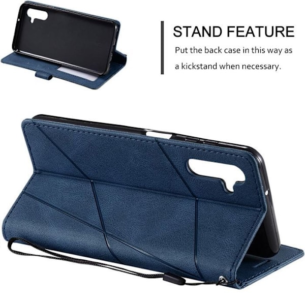 Coque + 2 Härdade Glas för Xiaomi Redmi Note 14 5G (inte för 4G) Anti-Ripskydd Syntetläder Mörknavy marinblå