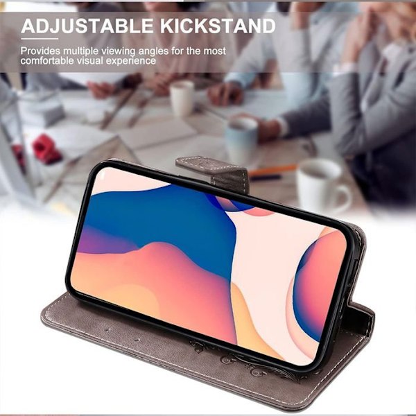 Coque + 2 Glasser Dæmpet til Xiaomi Redmi A3 - Beskyttelse i Syntetisk Læder Brun med Trykt Sommerfugl kastanj