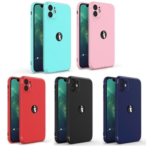 Lot 5 etuier til iPhone 13 Pro, Rød-Pink-Navy Blå-Sort-Grøn Vit-Marinblå-Svart-Rosa-Röd-Grön