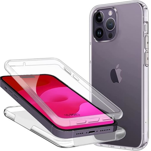 Skyddsgalv - 360° skydd - för iPhone 15 Pro - Transparent - Stötresistent - Slim Transparent