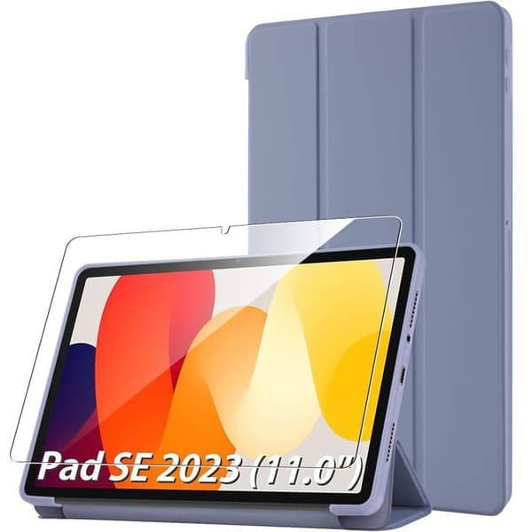 Coque + Härdat glas - för Xiaomi Redmi Pad SE - Stöttehållare - Lila Lila