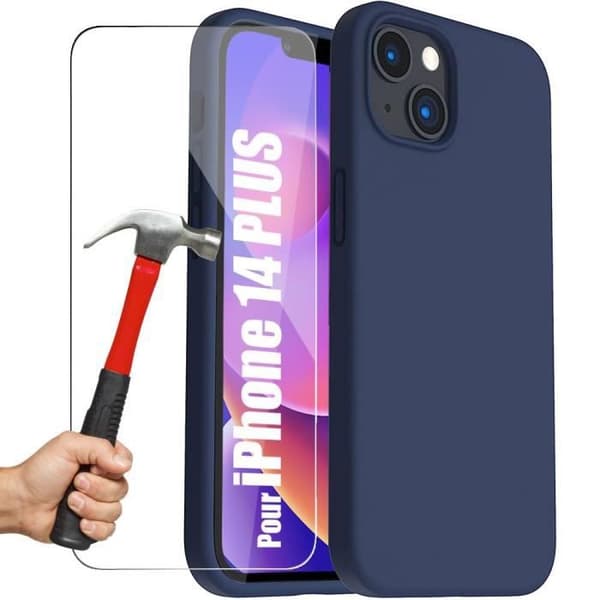 Mobilskal - E.F.CONNECTION - för iPhone 14 Plus - TPU-silikon - Ultra slim - Marinblå marinblå