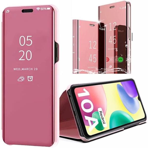 Coque - Xiaomi - Redmi 10A - Spegel effekt - Genomskinlig - Stötsäker - Rosa Rosa