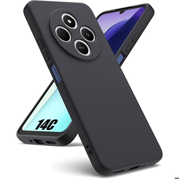 Coque för Xiaomi Redmi 14C - Mjuk Silikon Svart - E.F.Connection® Svart