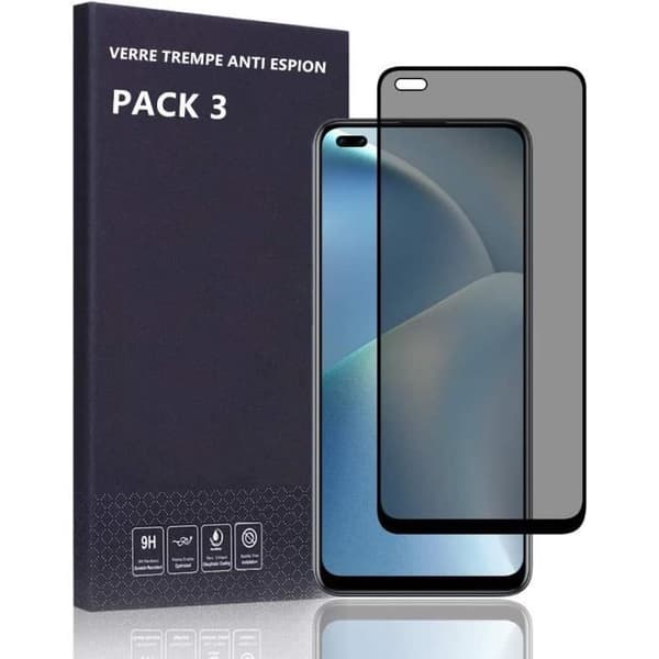 [3 stycken] Antispionhärdat glas för OPPO A93 5G - Stötsäkert skydd Svart