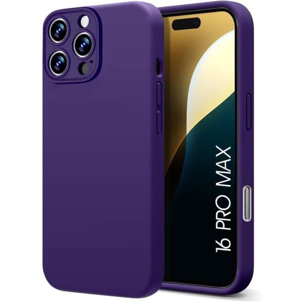 Coque - E.F.CONNECTION - för iPhone 16 Pro Max - Ultrafin - Stötsäker - Silikon TPU Mörklila