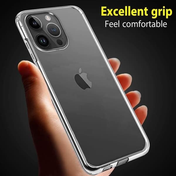 Skyddsskal - Stötsäkert - för iPhone 15 Pro Max - Genomskinligt - 360° - Silikon PC Transparent