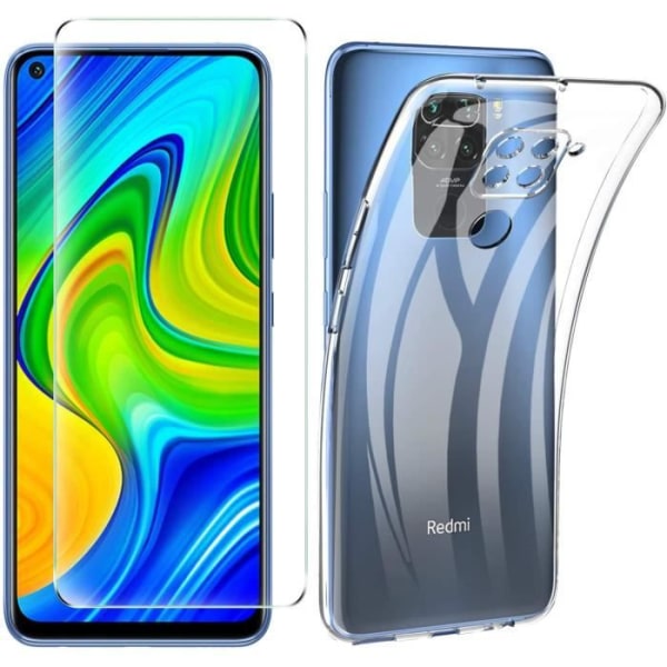 Fodral till Xiaomi Redmi Note 9 [mjukt, reptåligt]+ härdat glas för Xiaomi Redmi Note 9 [9H, bubbelfritt, känslighet