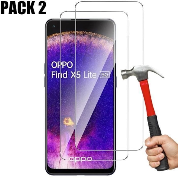 [2 delar] - E.F.CONNECTION - Transparent Härdat Glas - för OPPO Find X5 Lite - 9H Hårdhet - Rep-resistant Transparent