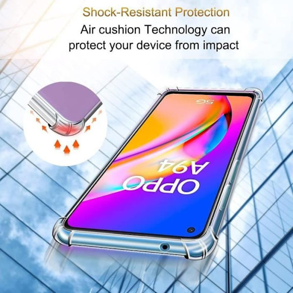 Coque - OPPO - A94 5G - Högmotståndssilikon - Transparent - Flexibel Transparent
