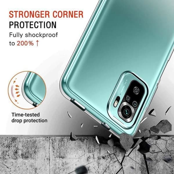 Skyddande skal - E.F.CONNECTION - Redmi Note 10S - Flexibelt - Transparent - Stötabsorberande Transparent