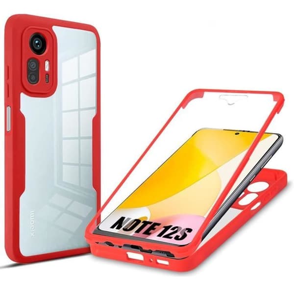 Coque - Xiaomi - Redmi Note 12S - Full Protection - TPU och Hårt PC - Röd Röd