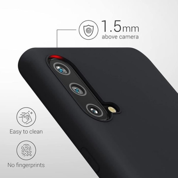 Etui til One Plus Nord CE 5G (6,43") Blød silikone Sort Anti-Shock Præcis Cutting Sort Svart